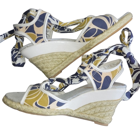 Aldo Shoes - Aldo Women's Blue And Tan Wedge Heel Espadrilles 36EU